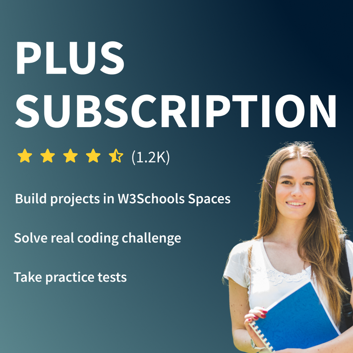 W3Schools Plus: 1-Year Subscription