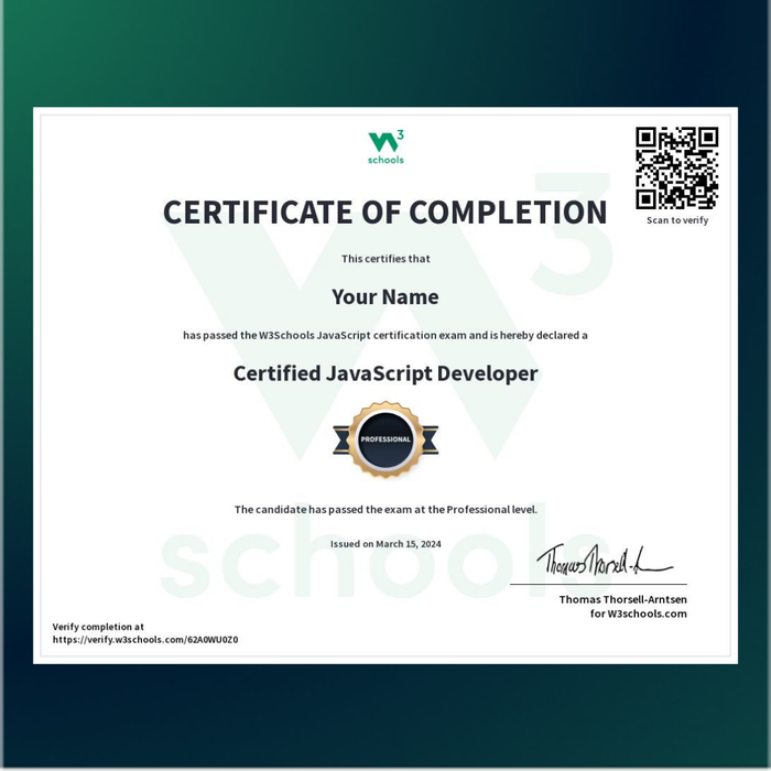 JavaScript Certification Exam
