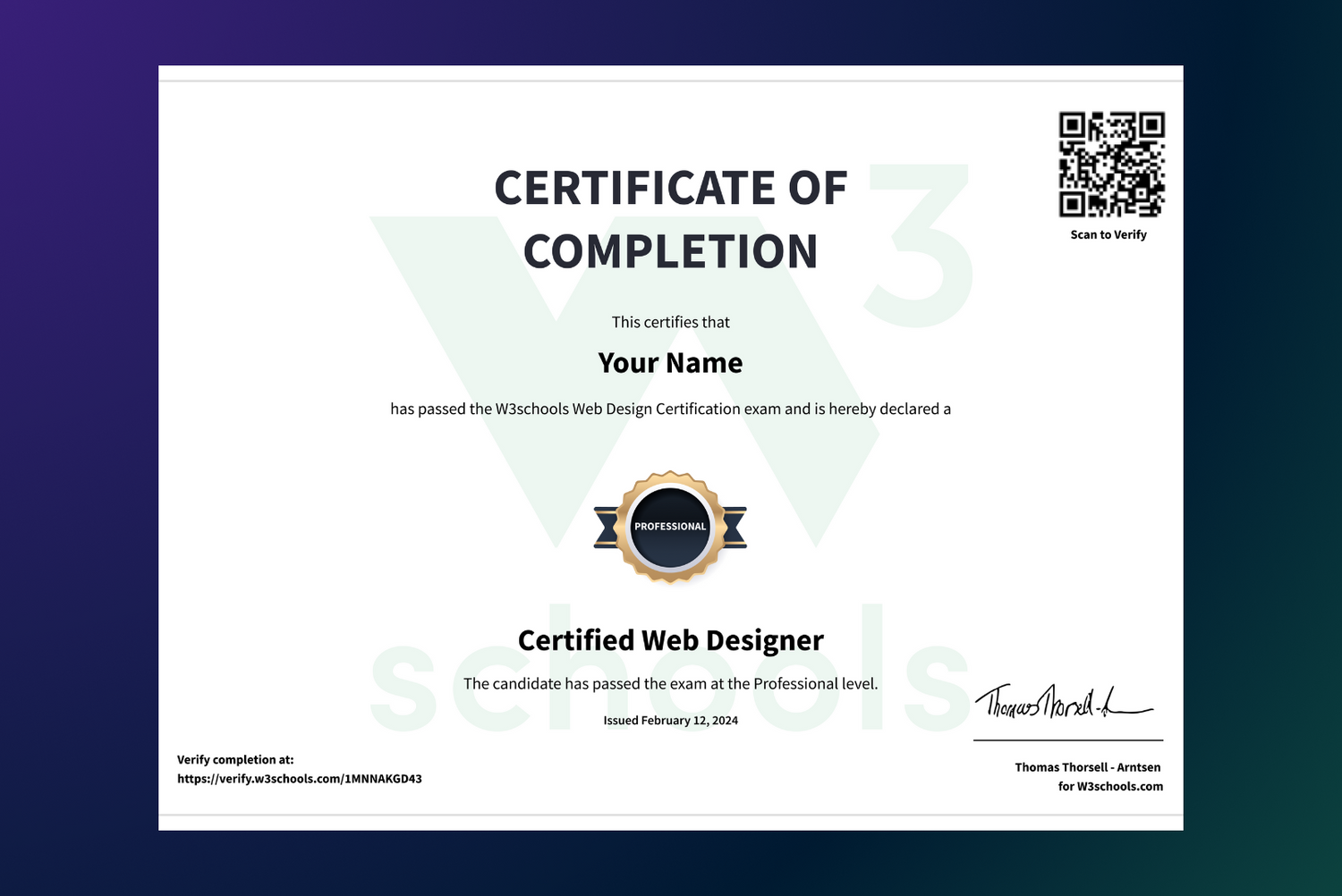 Get a Web Design certificate