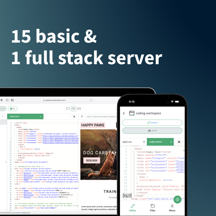 W3Schools Plus: 1-Year Subscription